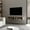 White Oak, variant on White Central 2-Shelf Floating Media Rack | Arrange Entertainment System, Fit Minimalist Spaces | Melamine Construction for Strength | Eliminate Floor Mess
