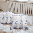 thumbnail image 5 of Blue Ocean Outdoor Pillow Covers Pack of 2 Starfish Shell Coral Vintage Nautical Theme Marine Waterproof Throw Pillow Covers Decorative Cushion Cases for Patio Garden Tent Balcony Couch 18x18 inch, 5 of 8