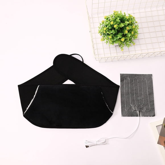 Cinturón de almohadillas eléctricas USB - cable 5M, calentador de manos y vendaje para la cintura para aliviar dolores de espalda, calambres menstruales, artritis ajustable, protección contra el