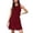Wine, variant on Wdgfv Women's Summer Casual Dress Solid Color Elegant Flowy Midi Length Round Neck Sleeveless Beach Fashion Red L