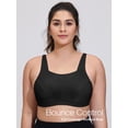 thumbnail image 6 of Wingslove Women's Sports Bra Full Coverage Wireless Bra Plus Size High Impact Non Padded Workout Bra,Black 34C, 6 of 12