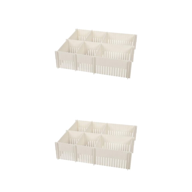 Advancent Combinación libre del sistema de organización del cajón de los divisores ajustables del cajón de DIY hecha con poliestireno blanco elegante 5 piezas/juego 2Conjunto