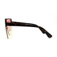 thumbnail image 4 of Flat Top Half Rim Oversize Shield 80s Fashion Sunglasses Tortoise Red Yellow, 4 of 4