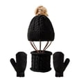 thumbnail image 2 of 3Pcs/Set Knitted Hat Scarf Gloves Set Cozy Warm Soft Thickened Wide Application Winter Accessories for Kids, 2 of 8