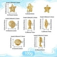 thumbnail image 2 of 1 Box 100G Ocean Animal Beads Gold Sea Shell Beads Plastic Shiny Marine Fish Conch Starfish Small Summer Beach Life Loose Spacers, 2 of 5