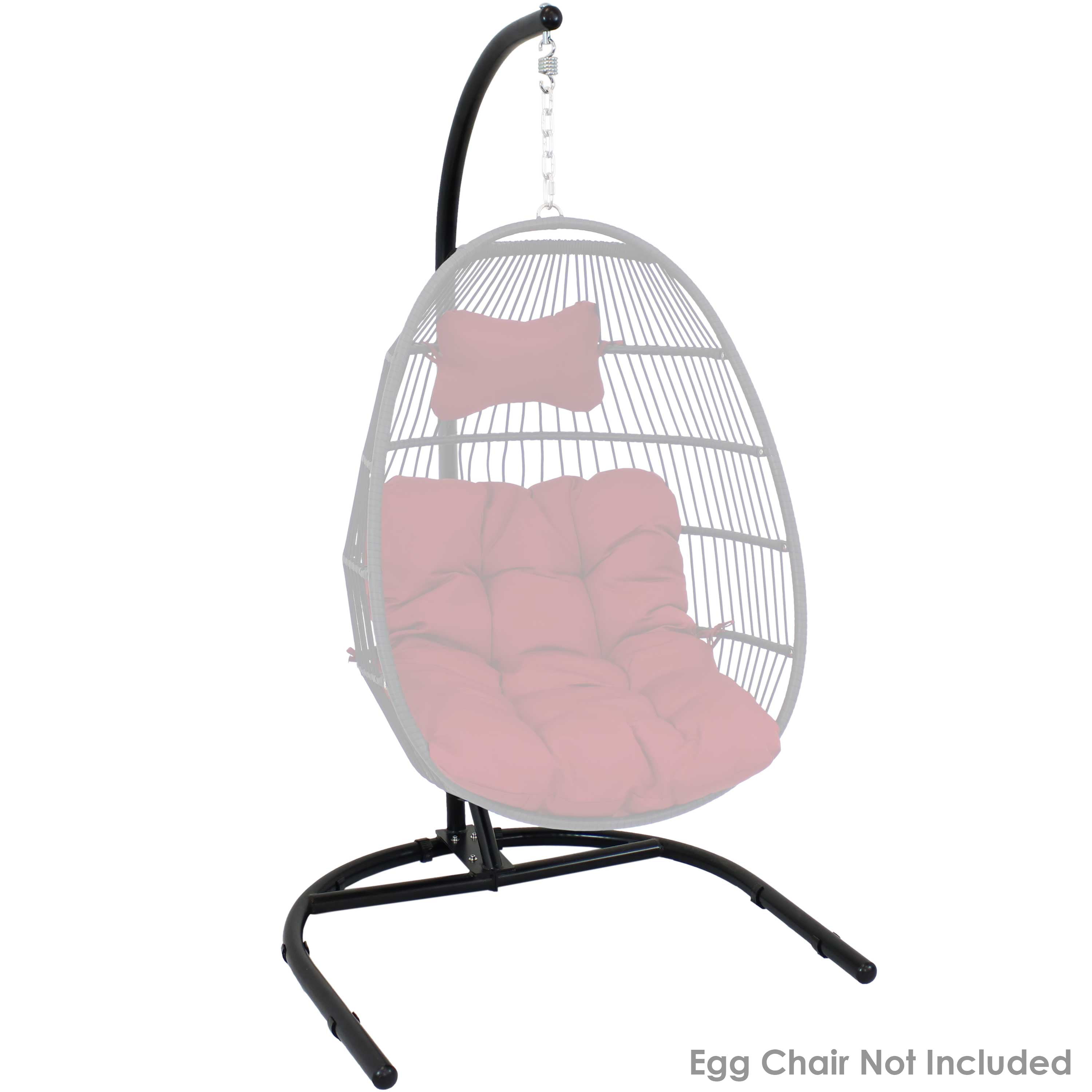 Dertig Vertrouwen op spleet Sunnydaze Indoor/Outdoor Durable Powder-Coated Steel U-Shaped Hanging Egg  Chair Swing Stand - 76" - Black - Walmart.com