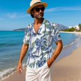 thumbnail image 4 of KUIFORTI Matching Couple Outfits Washable His and Hers Summer Outfits Quick-dry Hawaiian Palm Tree Suitable for Everyday Casual Wear 4-Way Stretch Soft and Comfortable, 4 of 7