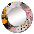 thumbnail image 2 of Designart "Geometric in Pink and Grey I" Modern Rund Mirror For Wall Decor - Large Pink Round Printed Mirror - Glam Round Mirror 23" x 23" Inch, 2 of 5