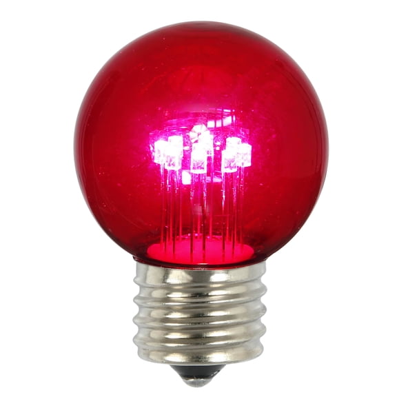 Vickerman Pink Glass G50 Transparent LED Replacement Bulb, 5 per Box
