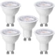 thumbnail image 1 of Paquete de 5 bombillas LED GU10 de 6 W (equivalente a 60 W), blanco frío 6000 K, 500 lúmenes, haz ancho de 120°, foco empotrable sin parpadeo., 1 of 5