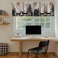thumbnail image 5 of Deer Silhouettes Tier Curtains 36 Inch Length, Trees Wooden Retro Art Farmhouse Cafe Short Curtains for Bathroom Over Sink, Small Kitchen Curtain Light Filtering Tiered Drapes 2 Panels 27.5"Wx36"L, 5 of 8