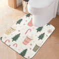 thumbnail image 2 of Yayeee Bath Rug for Bathroom Floor Non Slip Rectangle Fluffy Soft Absorbent Mat, 16"x24", Beige Christmas Cups, 2 of 7