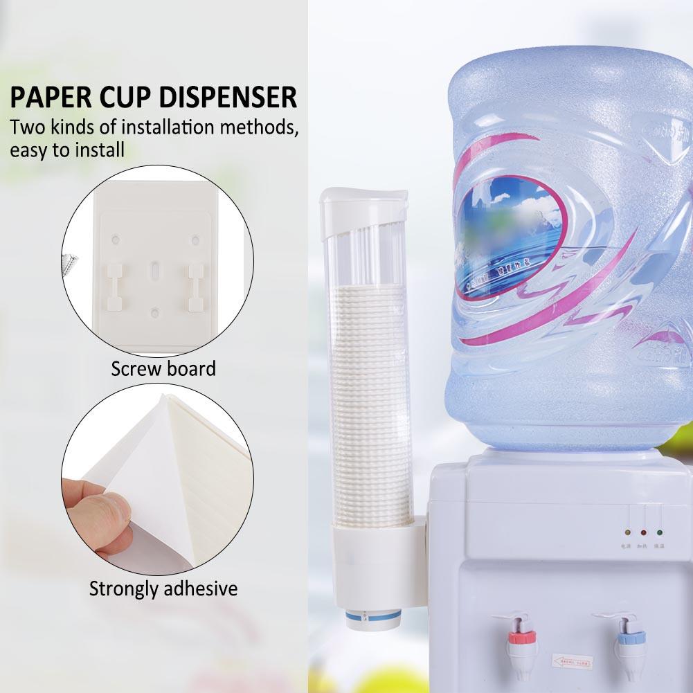 80 tasses 2 compartiments Distributeur de gobelets en plastique pour montage mural Gobelets jetables Distributeur de gobelets en carton et de couvercles