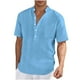thumbnail image 2 of pstuiky camiseta de hombre, Camisa informal de manga corta con botones y ventilación para hombre camisas casuales para hombre s, 2 of 7