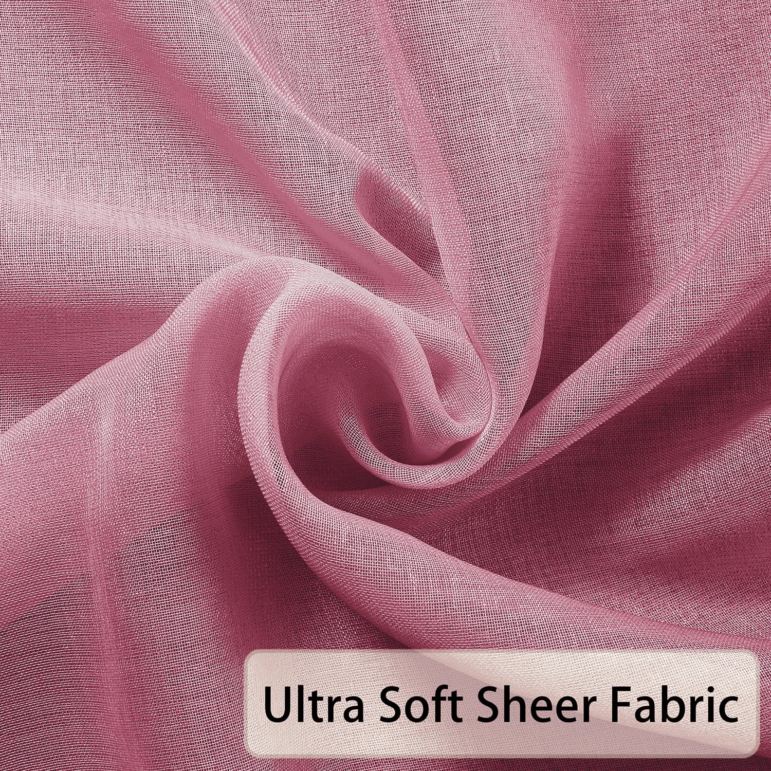 XWZO Ombre Sheer Curtains 2 Panels, Faux Linen Semi Voile Gradient Grommet Curtains for Bedroom, Modern Living Room Window Curtain Panels, 52 x 84 Inch, Burgundy
