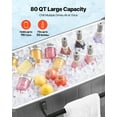 thumbnail image 2 of VEVOR 80QT Rolling Ice Chest,Holds up to 50 Bottles / 110 Cans,Portable Patio Party Bar Drink Cooler Cart with Bottom Shelf & Foldable Side Shelves, Beverage Pool with Swivel Wheels & Bottle Opener, 2 of 9
