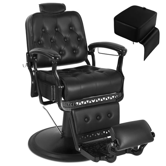 Artist Hand Vintage All Purpose Recline Hydraulic Barber Chair Salon Beauty Spa Equipment(Black)