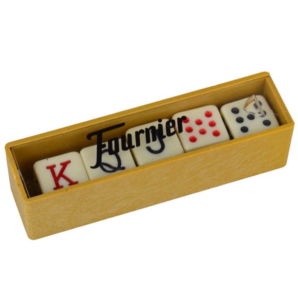 of 5 Fournier Poker Spanish Dice in Box 5 Dados de Poker Español en