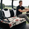 thumbnail image 5 of XYZCANDO Red Rose Equestrian Golf Cart Rear Seat Cover - 4 Storage Pockets Non-Slip Washable Terry Cloth Protector for 2 Passenger Golf Carts, 5 of 9