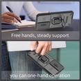 thumbnail image 6 of Takfox For Samsung Galaxy A17/A26 5G Case, Built in Slide Camera Lens Cover+Finger Ring Holder Kickstand,Heavy Duty Shockproof Full Body Phone Cover, Green, 6 of 8