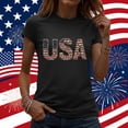 thumbnail image 2 of Goodtrade8 Women's Short Sleeve Shirts Summer USA Years Anniversary Pullover Fourth of July Casual Graphic Independence Day Red White and Blue American Flag Tops for Women Crew Neck, 2 of 8