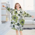 thumbnail image 5 of FORMRS Wearable Blanket Hoodie with Sleeves for Kids Cozy Flannel Sweatshirt, Retro Flower Print, 5 of 7