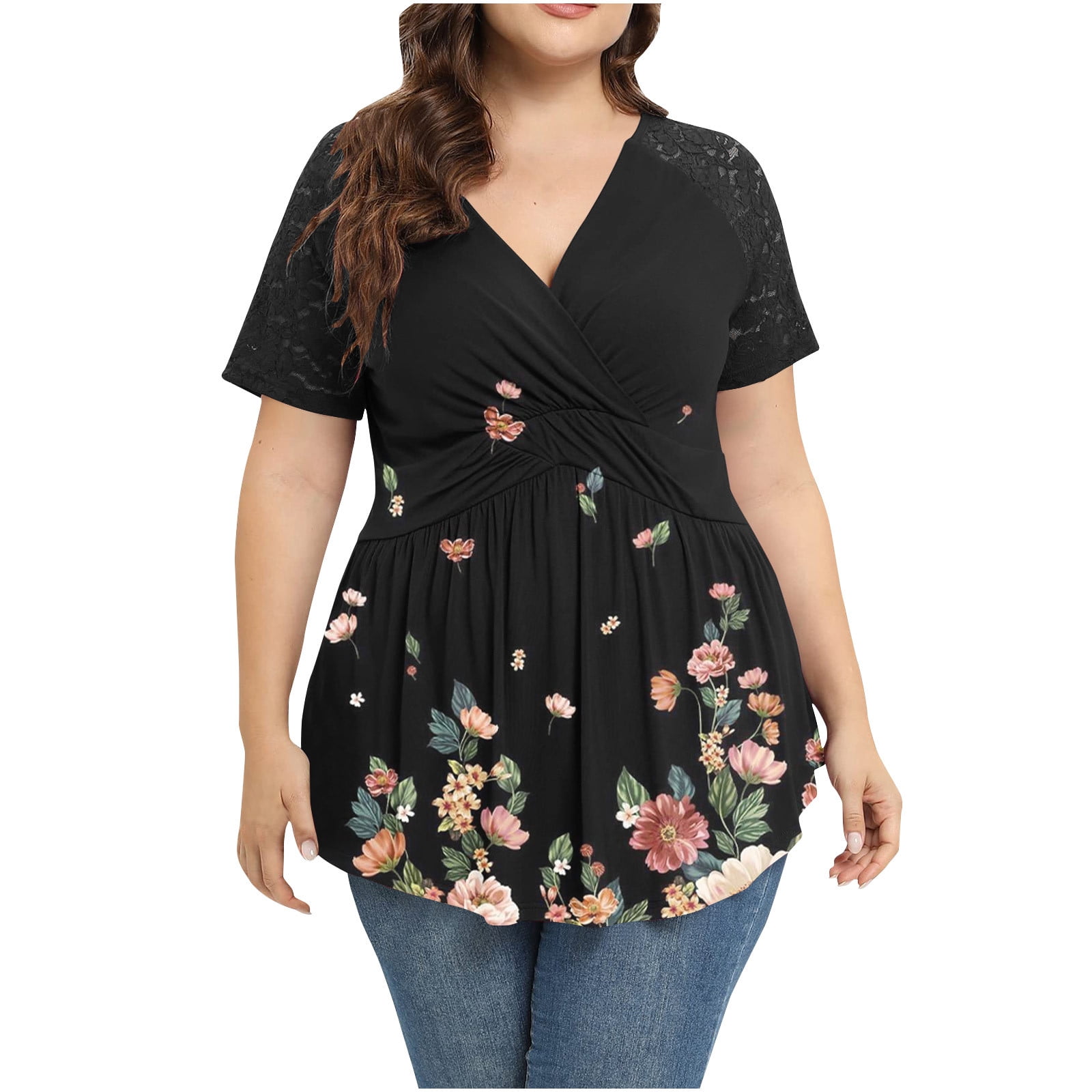 cute black tops for plus size
