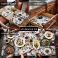 thumbnail image 3 of Vintage Flowers Placemats for Dinning Table Set of 6, Black White Farmhouse Floral Plants Burlap Kitchen Place Mats Waterproof Cloth Table Mats, Indoor Outdoor Placemats Easy Clean Dinner Decor, 3 of 8