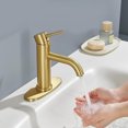 thumbnail image 3 of Single Handle Bathroom Faucet Lavatory Faucet Stainless Steel Single Hole-T10, Brushed Gold, 3 of 6