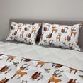 thumbnail image 2 of Squirrel Comforter & Sham Bedding Set, Christmas New Year Nature Pattern with Reindeers and Cardinal Birds Sketch Art, 3 pcs Duvet Set Microfiber Filling Quilt, 5 Sizes, Multicolor, by Ambesonne, 2 of 4