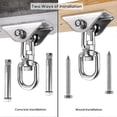 thumbnail image 3 of Innovative Ceiling Hook with 304 Stainless Steel 500KG Capacity 360 Rotation, Suspension for Concrete Wood Sets with 4 Fixing Screws, 3 of 5