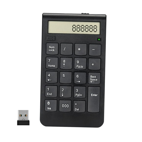 Teclado numérico jinwen calculadora numérica inalámbrica 2,4G negro recargable