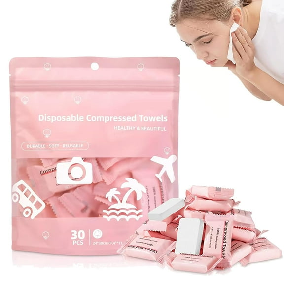 YEPOLERCE Asmutual Compressed Towel Tablets for Travel, Individually Wrapped Disposable Compression Towels, Quick Expand Washcloths for Camping Gym Sports