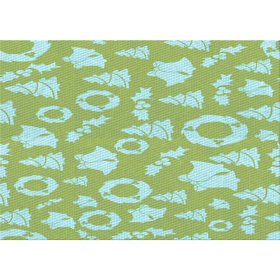 Ahgly Company Indoor Rectangle Patterned Pale Green Area Rugs, 2' x 5'