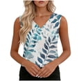 thumbnail image 2 of QUNYINEY Summer Tank Tops for Women Plus Size Tropical V Neck Hawaiian Shirts Loose Fit Beach Sleeveless Vacation Women Tops, 2 of 7