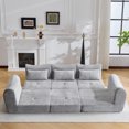 thumbnail image 3 of 101.5" Modular Sectional Sofa,Chenille Cloud Sofa Couch Convertible Folding Sofa Bed for Living Room,Bedroom,Apartment,Grey, 3 of 8