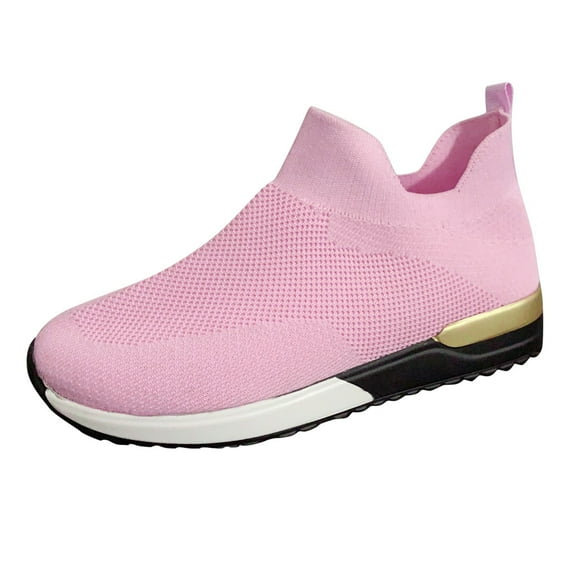 Sopiago Womens Sneaker Women Outdoor Mesh Shoes Casual Slip On Comfortable Soles Running Sports Shoes Women's Pink,41
