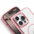 thumbnail image 4 of 2 in 1 Wallet Case for iPhone 12 Pro / 12 6.1", Compatible with Magsafe Clear Shockproof Magnetic Phone Case with Card Holder Bumper Anti-Yellowing Cover for iPhone 12 Pro / 12, Pink, 4 of 8