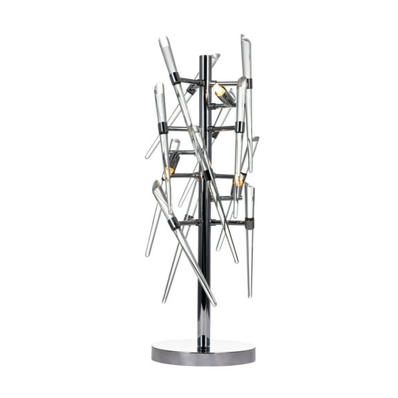 CWI Lighting Icicle 3 Light Contemporary Metal Table Lamp in Chrome