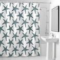 thumbnail image 4 of Summer Starfish Fabric Shower Curtain Beach Teal Washable Shower Curtains for Bathroom, Waterproof Bath Curtain with Hooks Home Decor 72x72in, 4 of 8