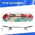 thumbnail image 3 of Complete Skateboards for Beginners,7 Layer Canadian Maple Double Kick Deck,31''Pro Cruiser Abstract Skate Board, 3 of 5