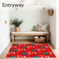 thumbnail image 3 of ODIKA 3'x5' Machine Washable Non-Slip Area Rug, Festive Holiday Evergreen Vehicle Decorative High Traffic Rug with Pad, Red, 607911, 3 of 8
