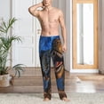 thumbnail image 2 of Sikiie Starry Night Charging Dinosaur Pajama Pants Men, PJ Bottoms, Sleep & Lounge Pants-XX-Large, 2 of 6