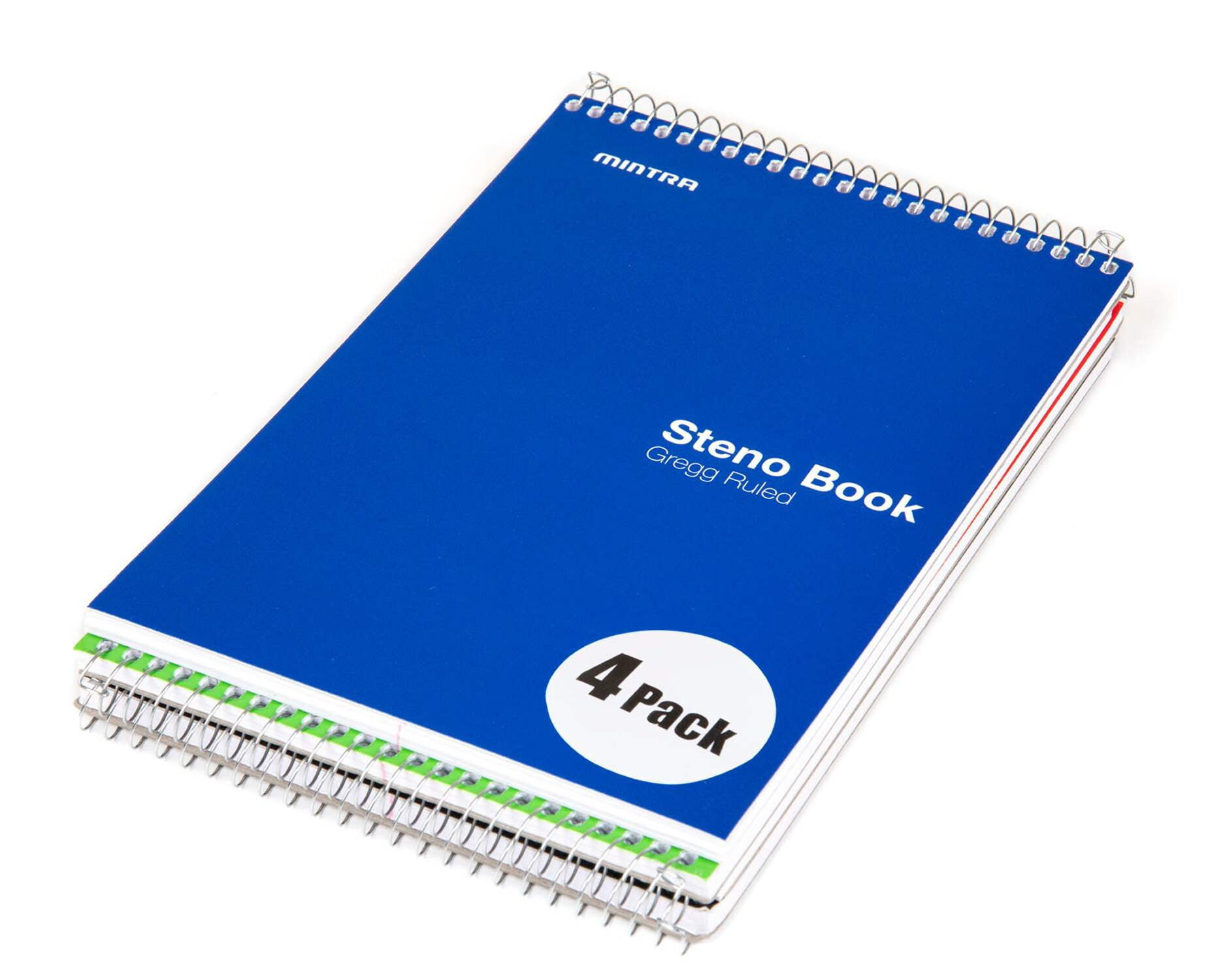 Steno Books, Primary Colors 4 Pack (Graph, Gregg, Narrow Ruling)