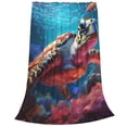 thumbnail image 2 of Fotbe Colorful Ocean Sea Turtle Manta de Franela Acolchonada con Estampado, Súper Suave y Esponjosa, Extra Grande para Sofá, Cama, Uso Todo el Año-40"x30", 2 of 7