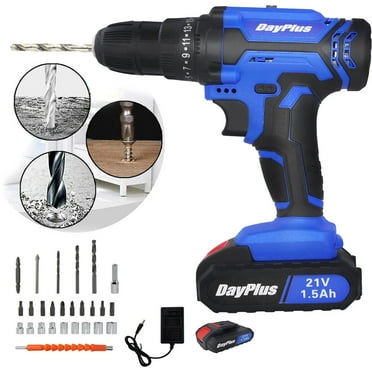 Bowoshen Max Cordless Drill Driver Set Impact Drill Tool Kit w/ 29 Pieces Accessories