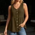 thumbnail image 2 of WEIWEN Womens Tank Tops 2026 Summer Floral Printed Adjustable Spaghetti Strap Tank Top for Women Scoop Neck Sleeveless Workout Cropped Tops Bronze, XXL, 2 of 5
