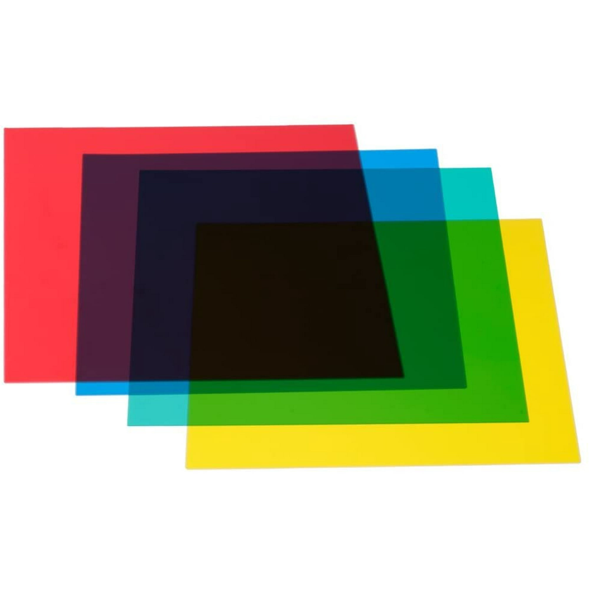 IYEFENG 12x12inches/30x30centimeters 4IYEFENG Color Correction Gels Light Filter Transparent Film Sheet for Flash Strobe: Red Yellow Green Blue