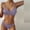 Purple, variant on Lovzfmll Bikini Set for Women, Solid Color Thin Strap Longline Top and Thong, Bathing Suit for Summer Beach