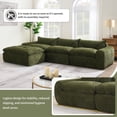 thumbnail image 4 of [VIDEO]116'' Modern Modular Sectional Sofa with Ottoman, Chenille Comfy Cloud Boneless Couch with Deep Seat, High Density Foam without Frame, Free Combination, Legless Design for Living Room&Apartment, 4 of 9